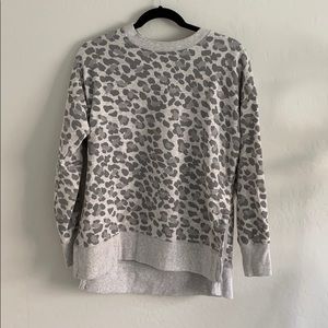 Aerie grey leopard side split sweatshirt